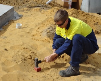 Boundary survey marker placement