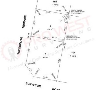 Survey strata plan drawing